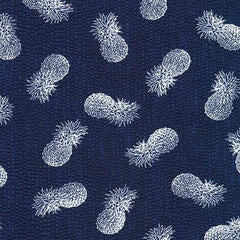Robert Kaufman-Plisse Collection Pineapples Navy-fabric-gather here online