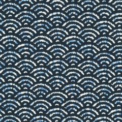 Sevenberry-Shibori Waves Navy-fabric-gather here online