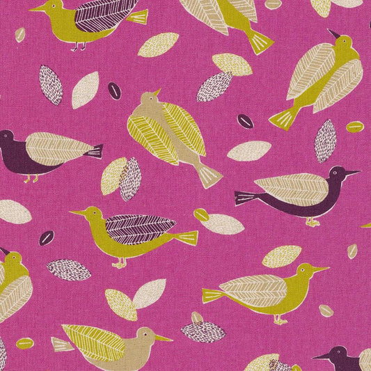 Robert Kaufman-Birds Berry on Lightweight Cotton/Linen Canvas-fabric-gather here online