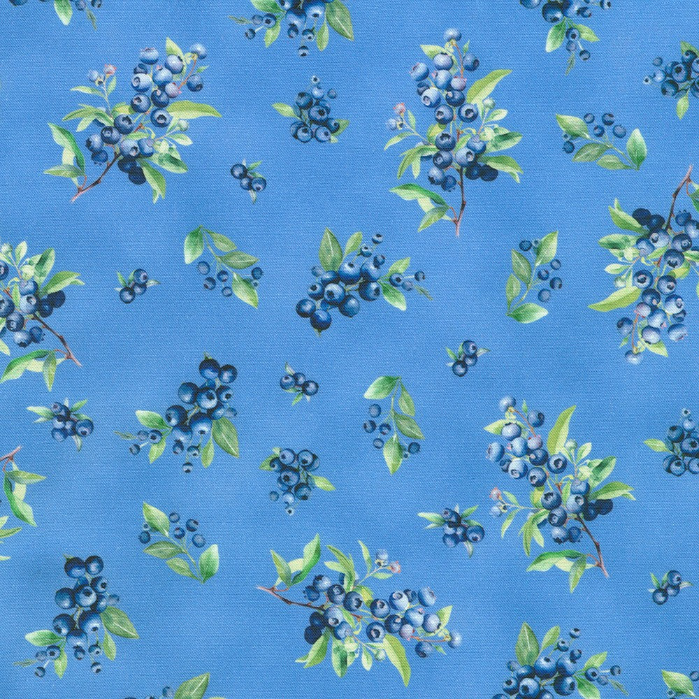 Robert Kaufman-Blueberry Bunches Blue Jay-fabric-gather here online