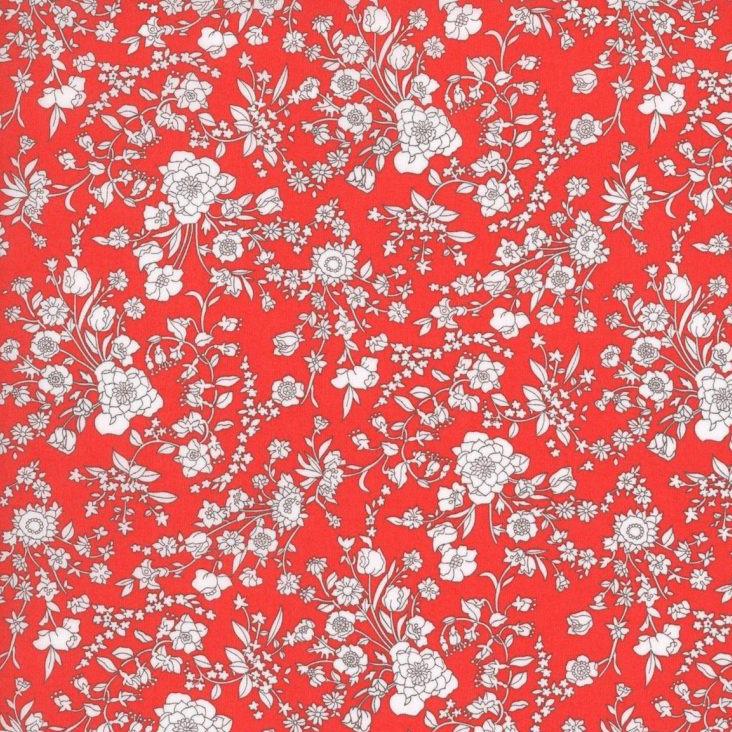 Liberty of London-Tana Lawn - Summer Blooms Red-fabric-gather here online