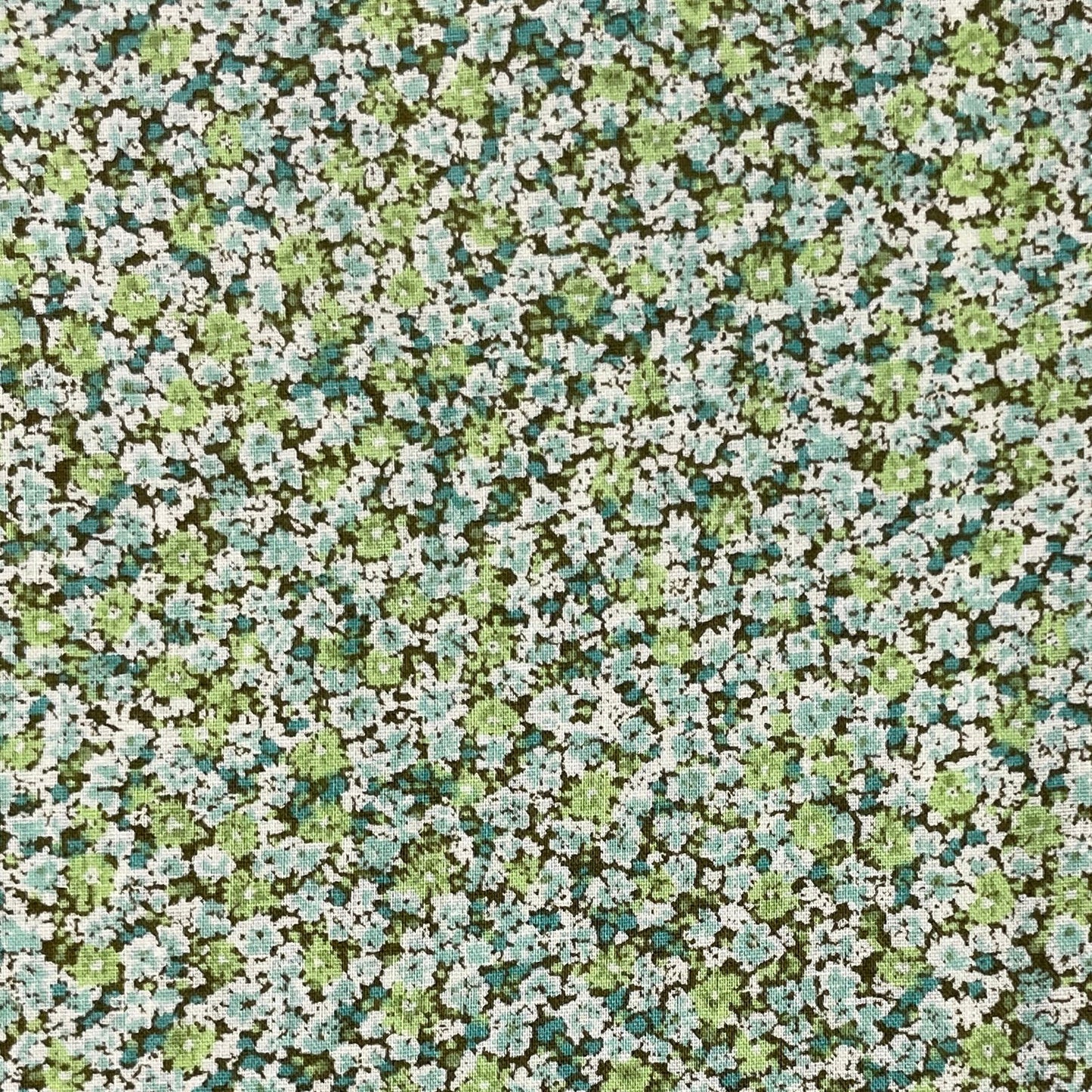 Sevenberry-Tiny Cluster Floral Green on Cotton Lawn-fabric-gather here online