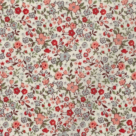 Sevenberry-Tiny Floral Red on Cotton Lawn-fabric-gather here online
