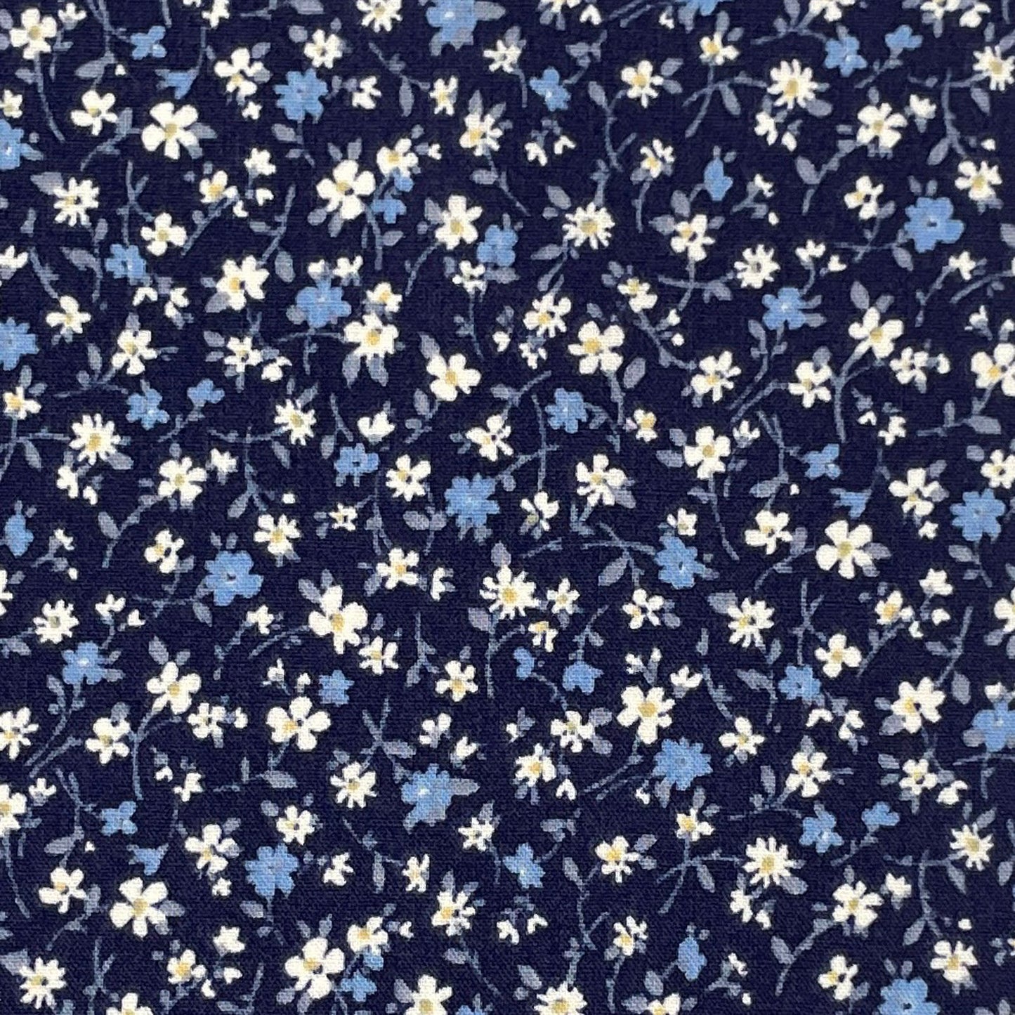 Sevenberry-Floral Toss Navy on Cotton Lawn-fabric-gather here online