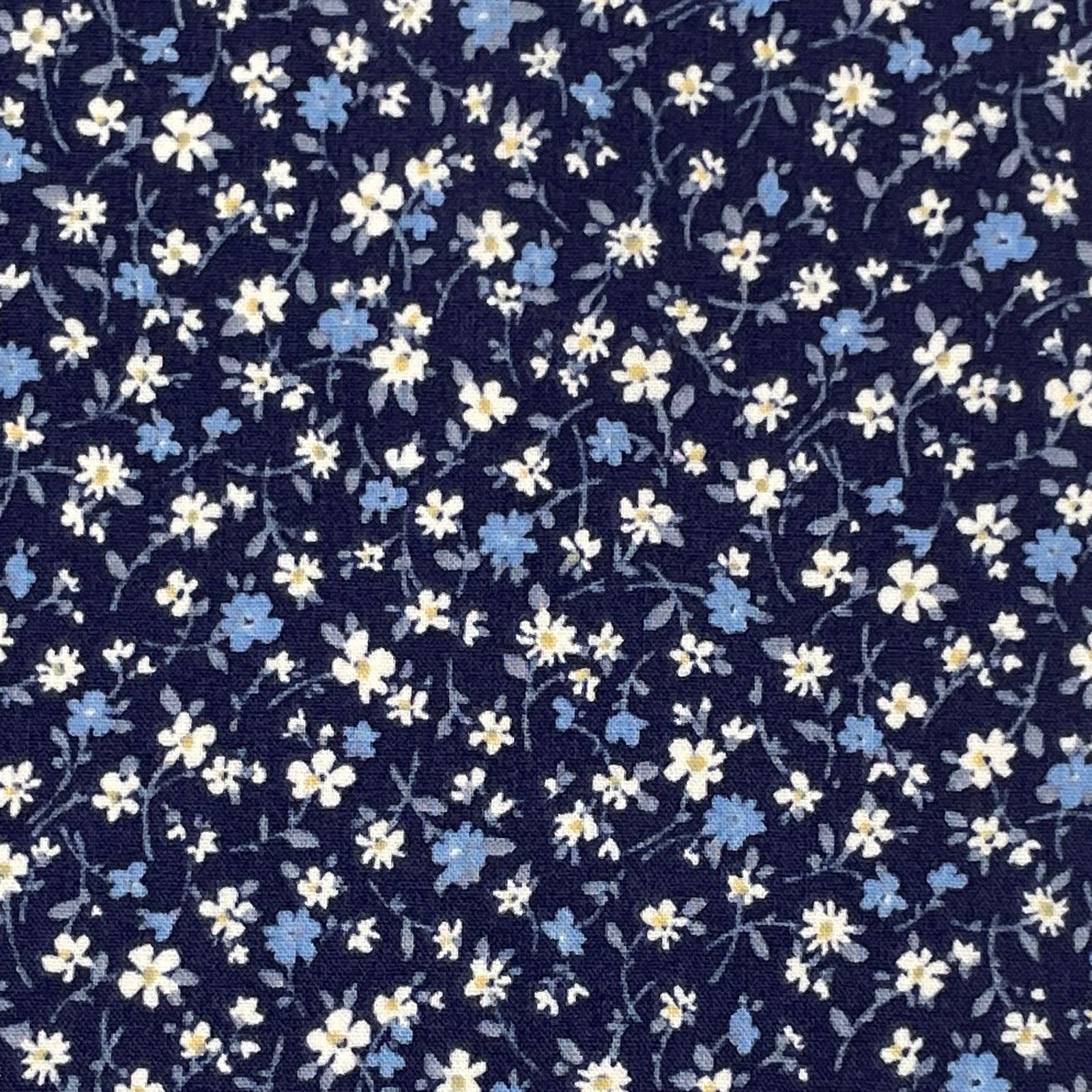 Sevenberry-Floral Toss Navy on Cotton Lawn-fabric-gather here online