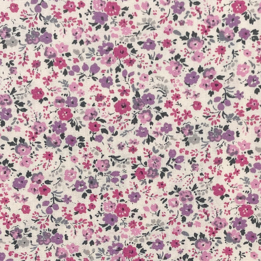 Sevenberry-Petite Floral Pink on Cotton Lawn-fabric-gather here online