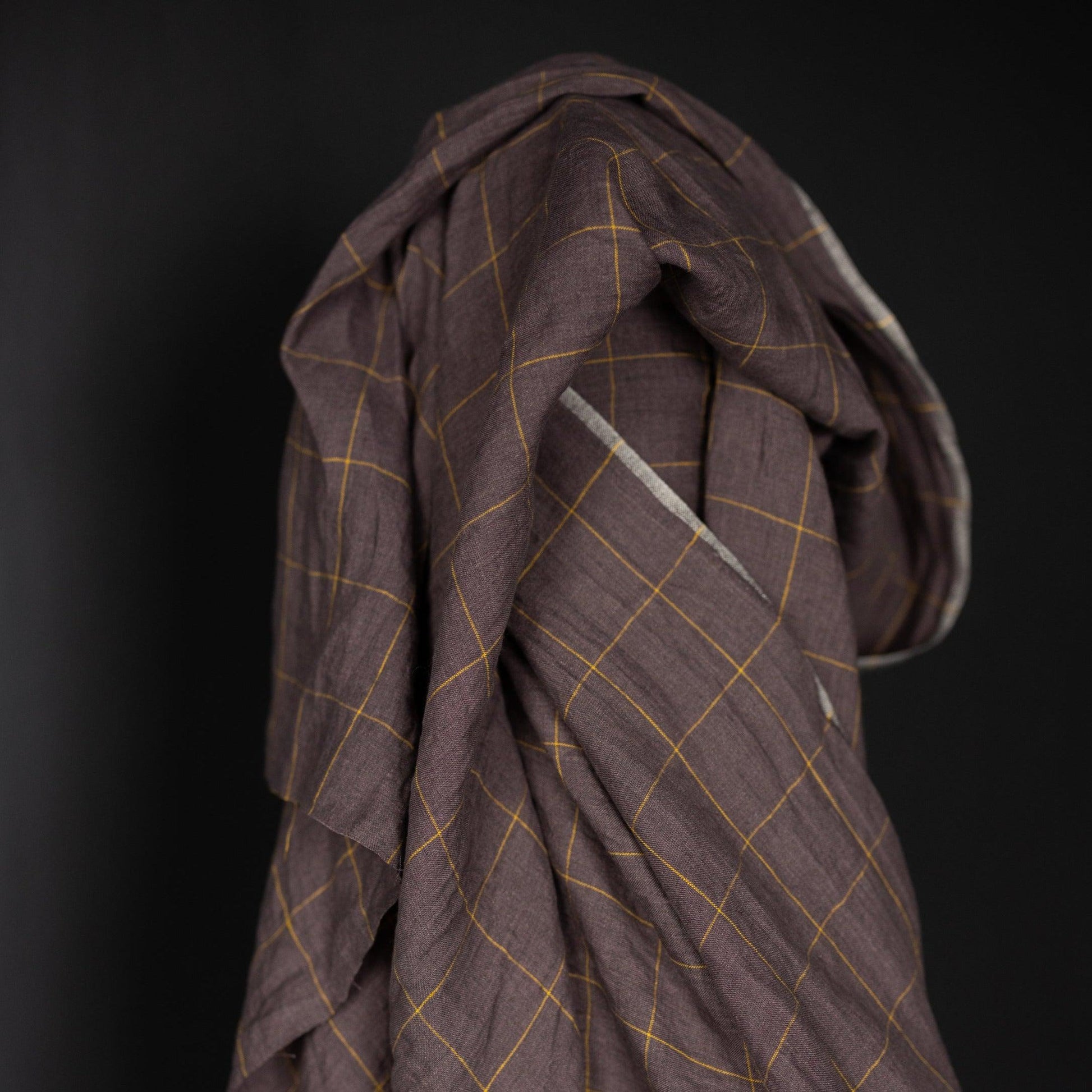 Merchant & Mills-Sophia Plum Laundered Linen-fabric-gather here online