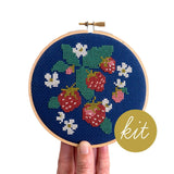 Junebug and Darlin-Spread Like Strawberries, 5" Cross Stitch Kit-xstitch kit-gather here online