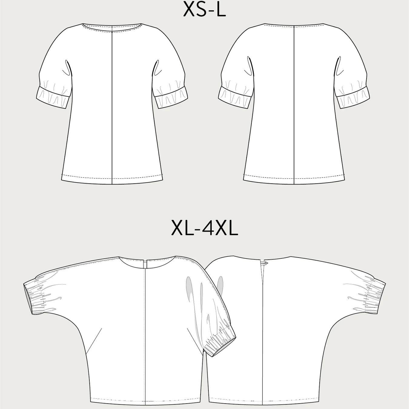 Assembly Line-Cuff Top Pattern (MINI-3XL)-sewing pattern-gather here online