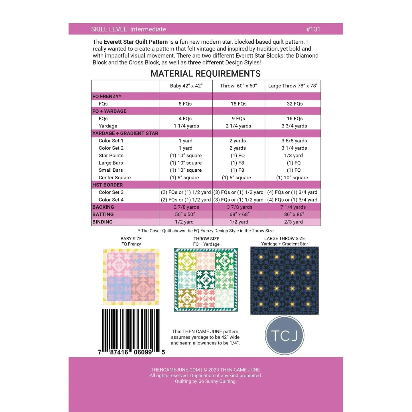 Then Came June-Everett Star Quilt Pattern-quilting pattern-gather here online