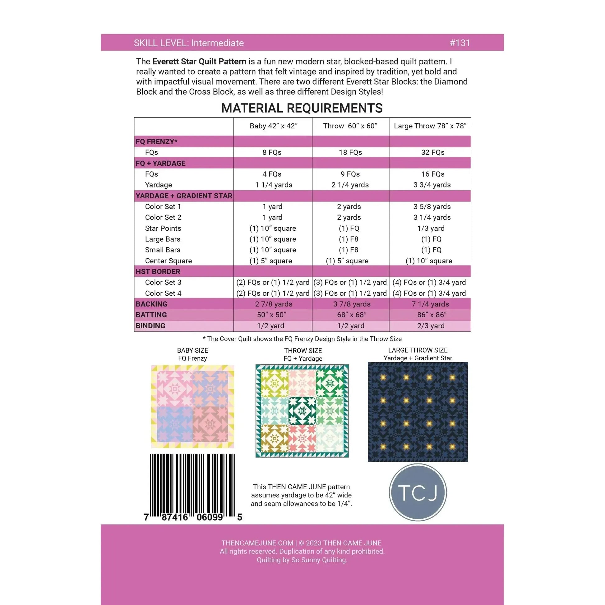 Then Came June-Everett Star Quilt Pattern-quilting pattern-gather here online
