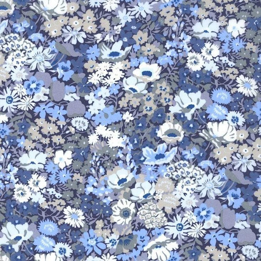 Liberty of London-Tana Lawn - Thorpe Blue-fabric-gather here online