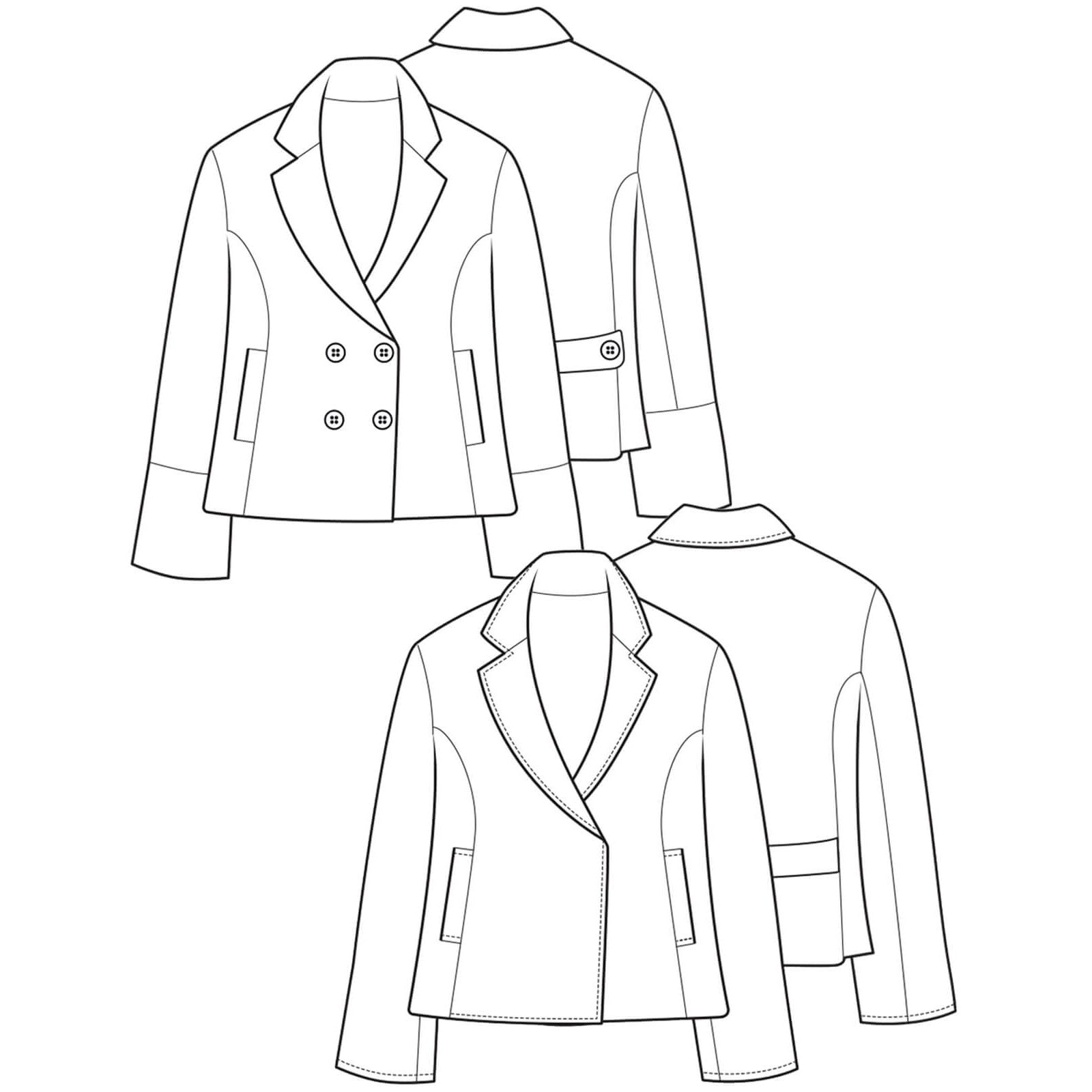 The Maker's Atelier-The Pea Coat Pattern - PDF DOWNLOAD-sewing pattern-gather here online