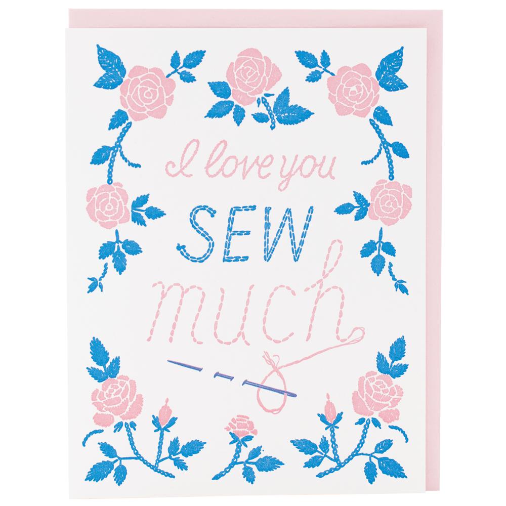 Smudge Ink-Embroidery Love Greeting Card-greeting card-gather here online