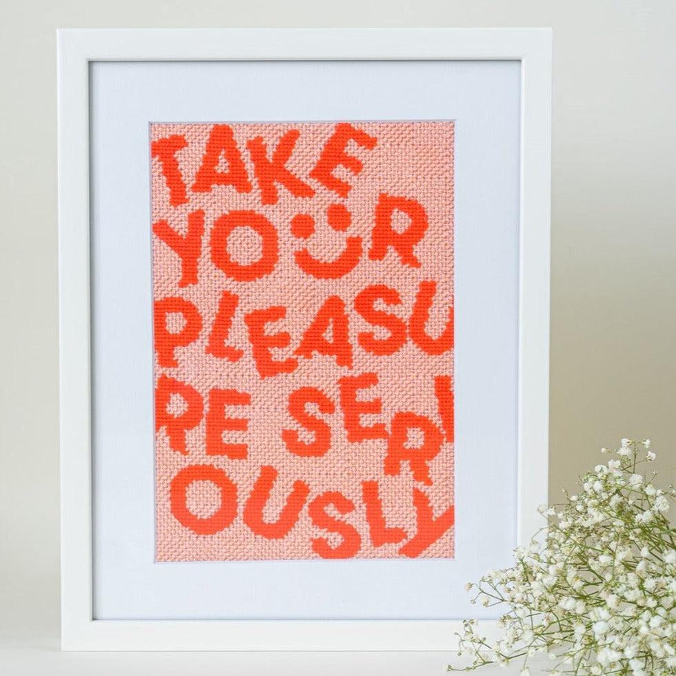 Unwind Studio-"Take Your Pleasure Seriously" Needlepoint Kit-xstitch kit-gather here online