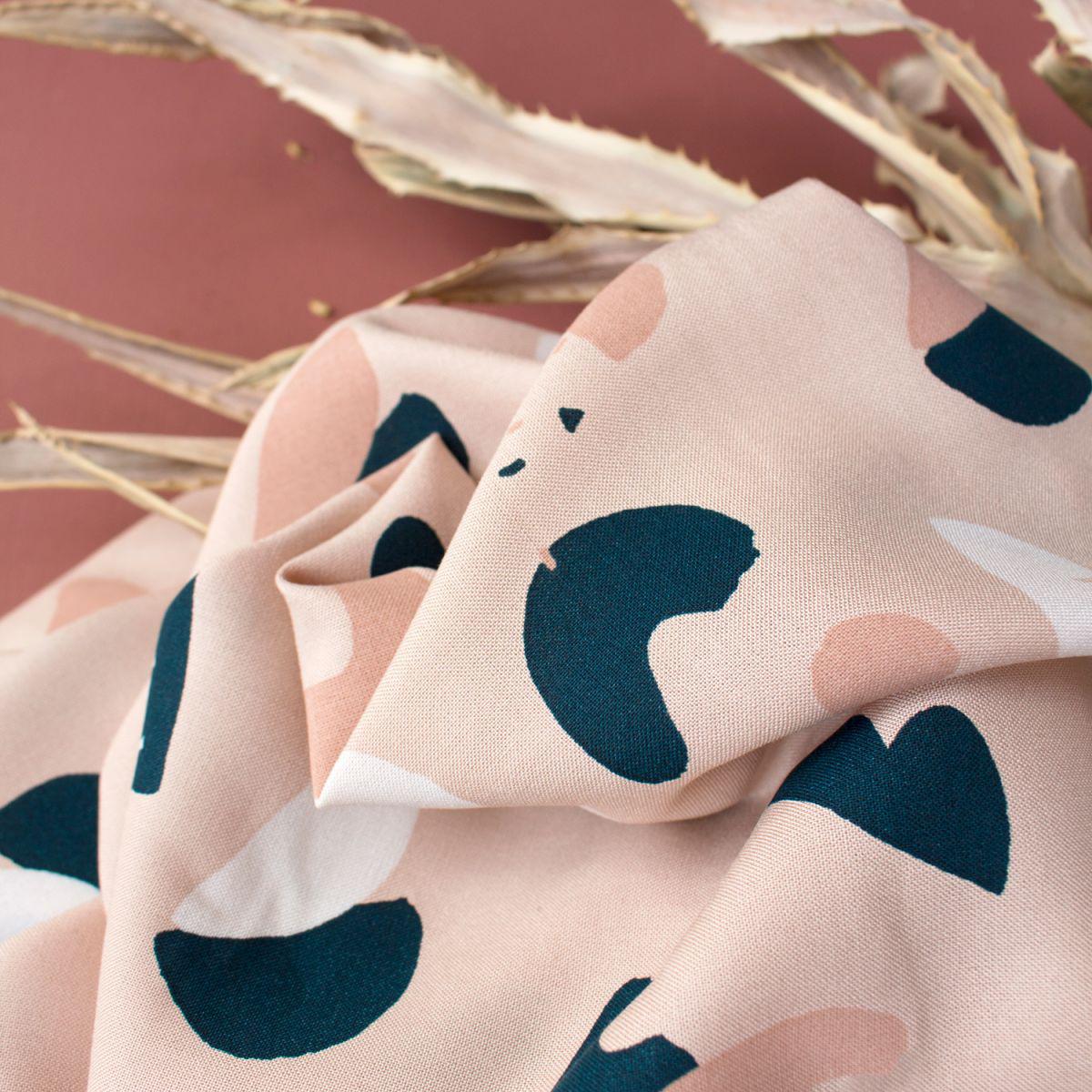 Atelier Brunette-Oasis Blush Viscose-fabric-gather here online