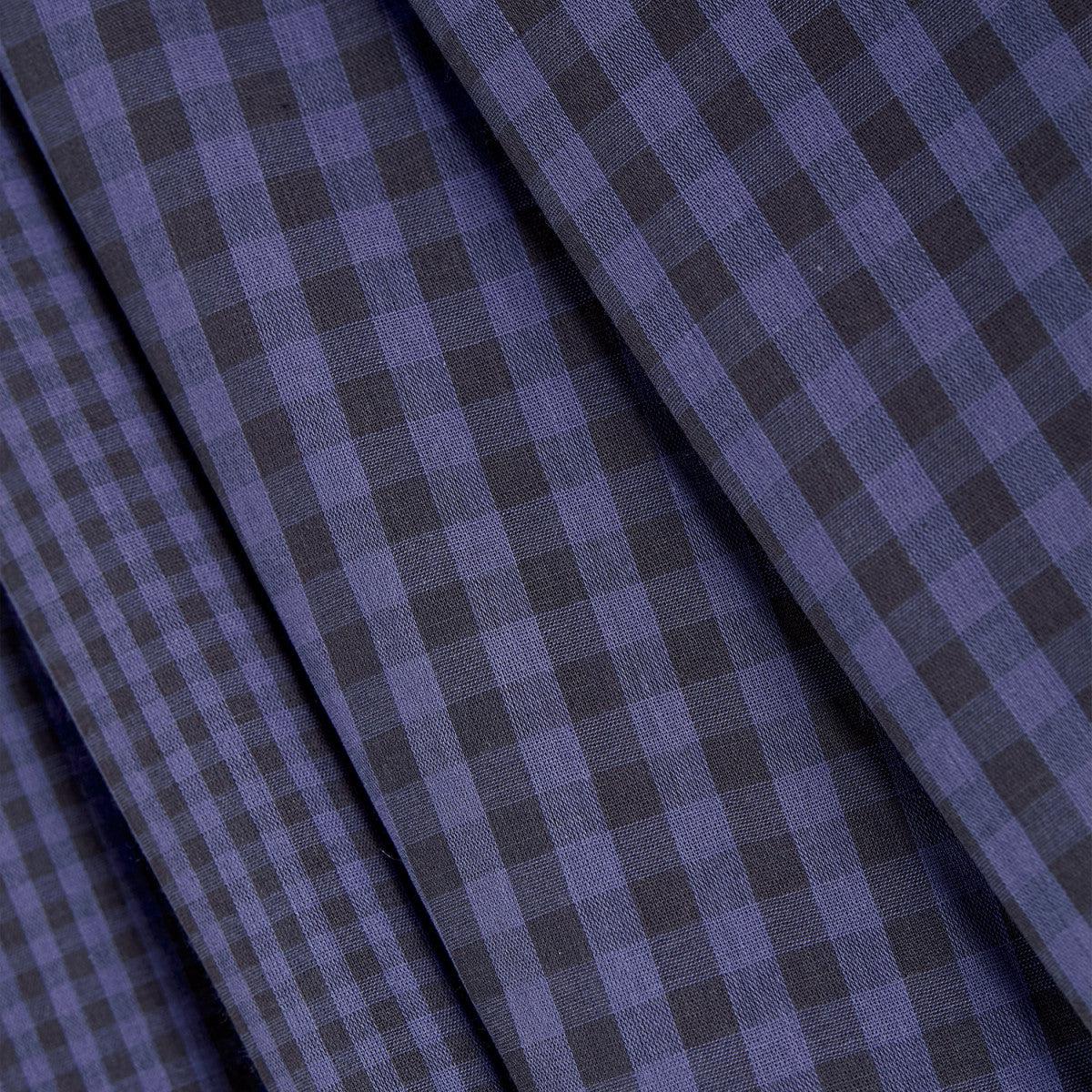 Atelier Brunette-Gingham Night Cobalt Double Gauze-fabric-gather here online