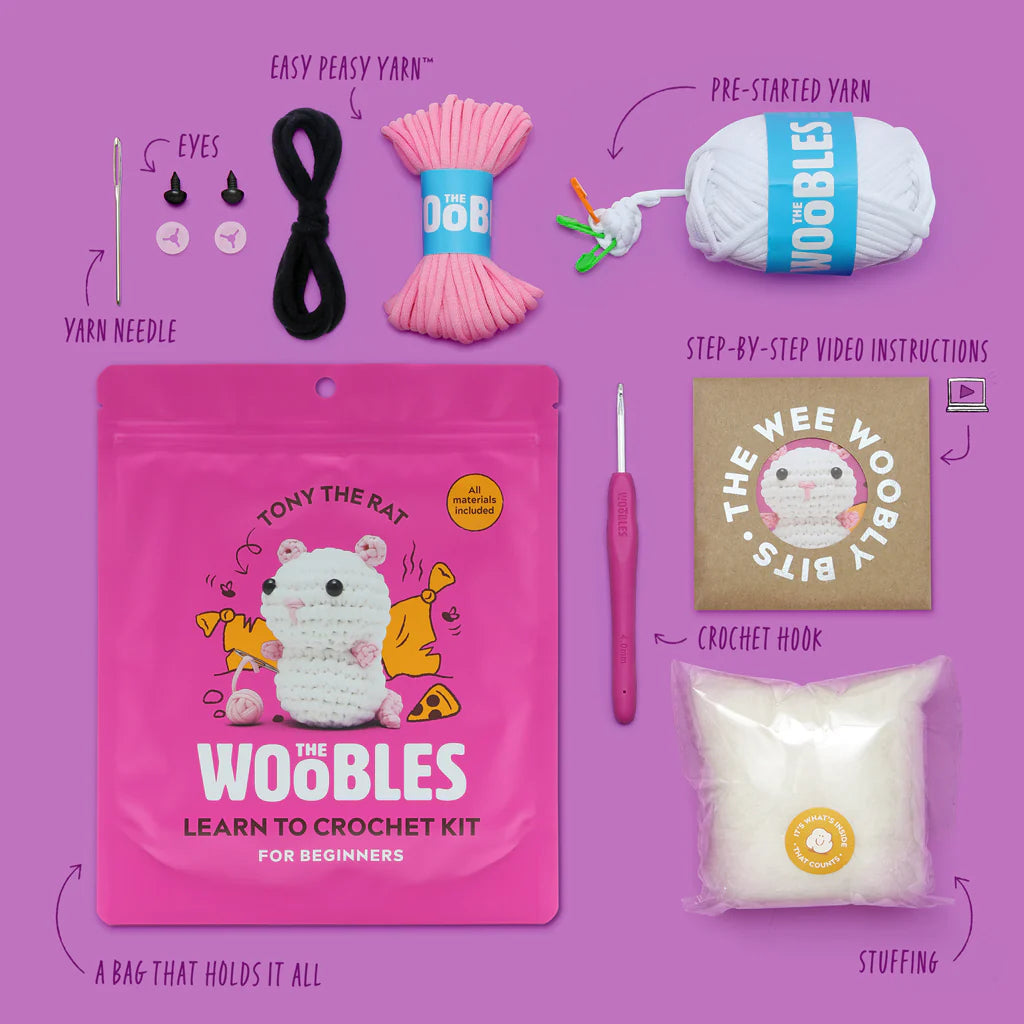 The Woobles-Tony the Rat Crochet Kit-knitting / crochet kit-gather here online
