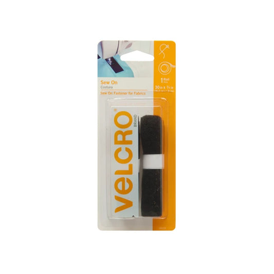 Velcro, Sew-On: 30x3/4 inch Black