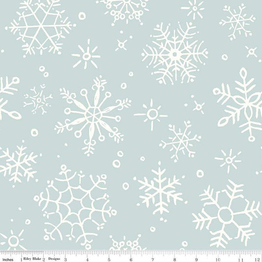 Riley Blake Designs-Snowflake Blue 108" Wideback-fabric-gather here online