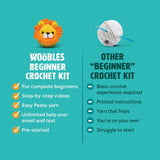 The Woobles-Disco Fred the Rainbow Dino Beginner Crochet Kit-knitting / crochet kit-gather here online