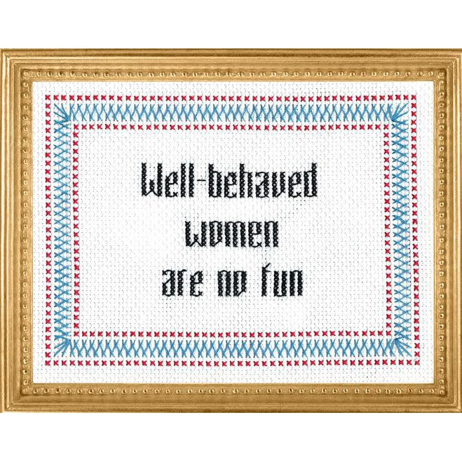 Subversive Cross Stitch-Well-Behaved Deluxe Cross Stitch Kit-xstitch kit-gather here online