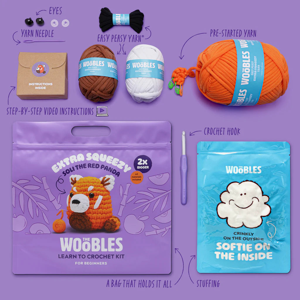 Soli the Red Panda Extra Squeezy Crochet Kit – gather here Soli the Red Panda Extra Squeezy Crochet Kit – gather here