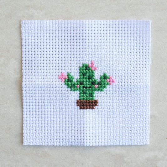 Marvling Bros-Kawaii Cactus Mini Cross Stitch Kit in a Matchbox-xstitch kit-gather here online