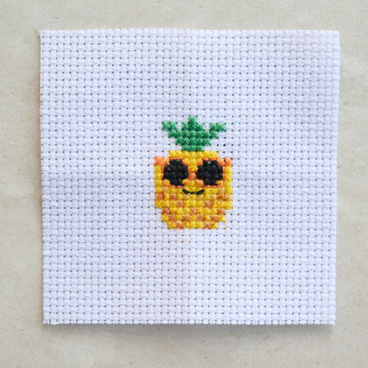 Marvling Bros-Kawaii Pineapple Mini Cross Stitch Kit in a Matchbox-xstitch kit-gather here online