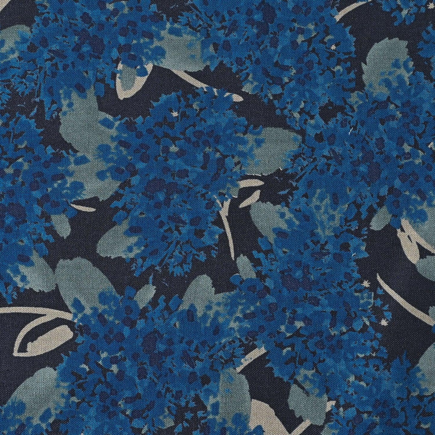 Kokka-Linnea Blue Bouquet on Canvas-fabric-gather here online