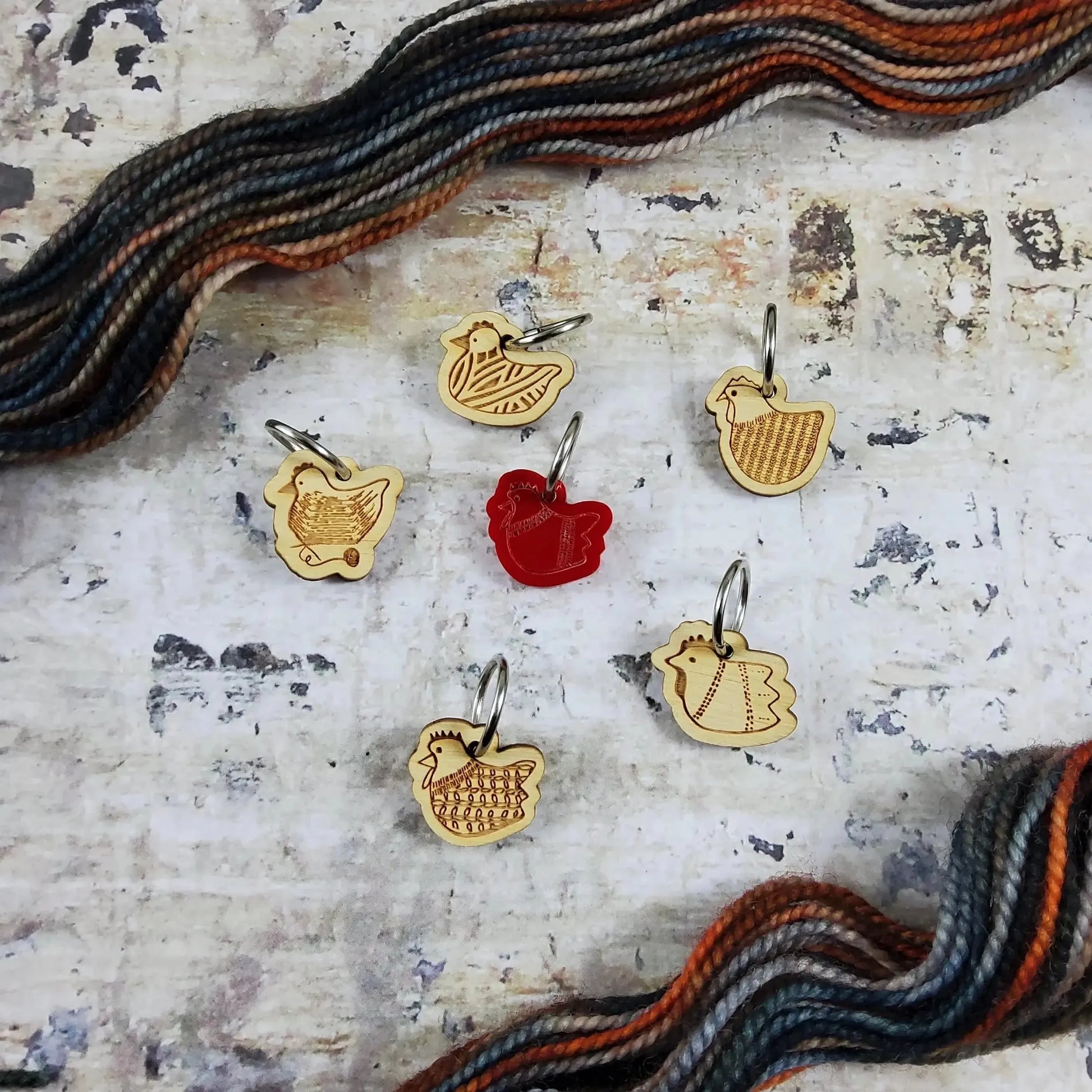 Katrinkles-Yarn Chickens Stitch Markers-knitting notion-gather here online