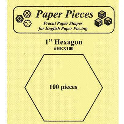 Paper Pieces-1" Hexagon Paper Pieces - 100 pack-sewing notion-gather here online