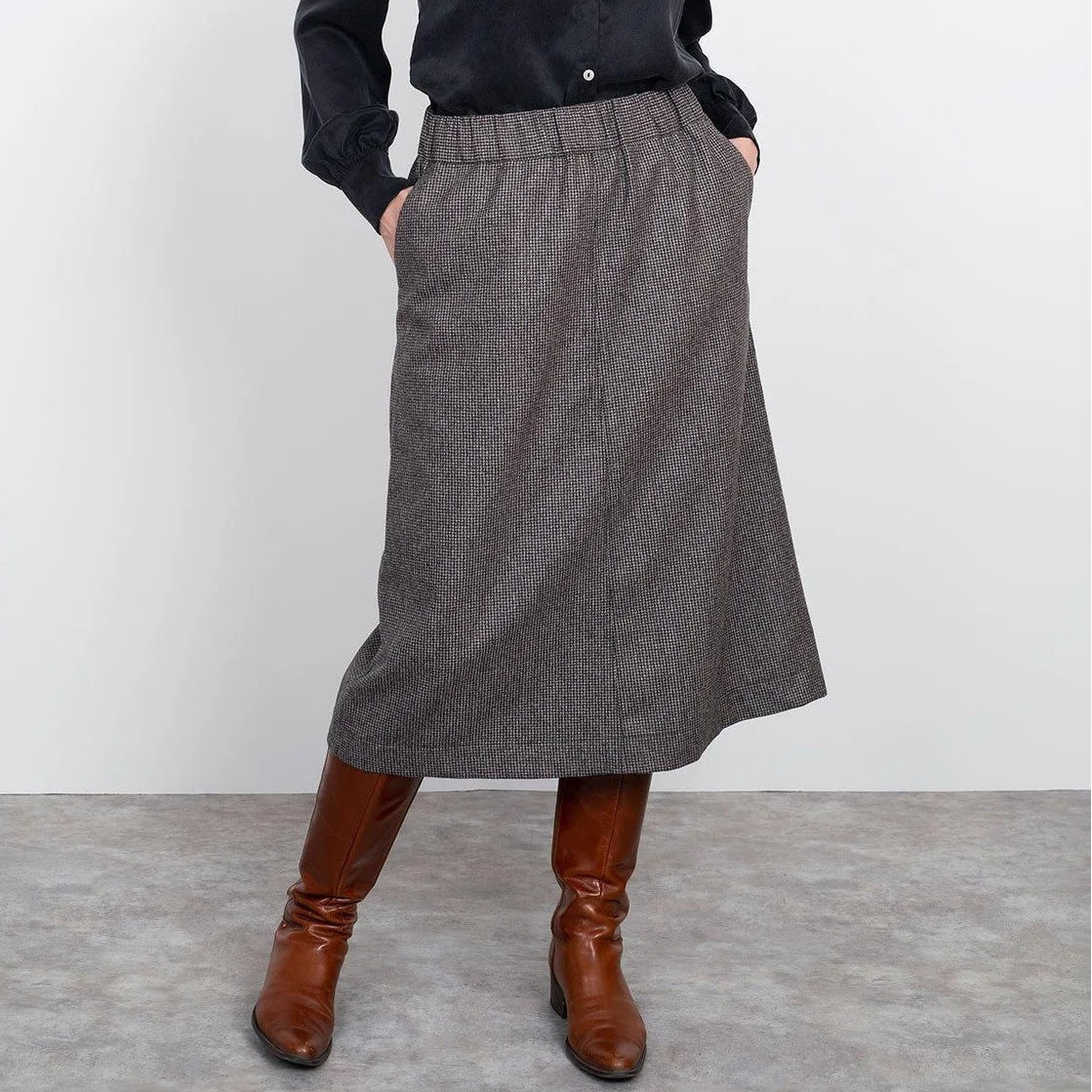 Assembly Line-A-Line Midi Skirt Pattern-sewing pattern-gather here online
