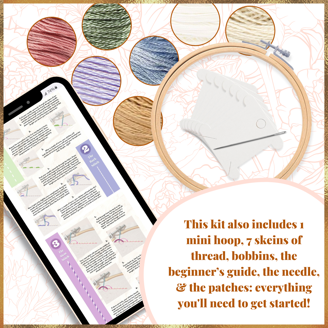 Floral Stick and Stitch Embroidery Kit