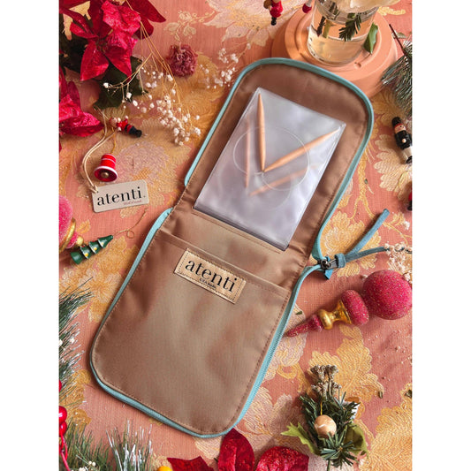 Atenti-Mamallama Circular Case - Turquoise-craft organizer-gather here online