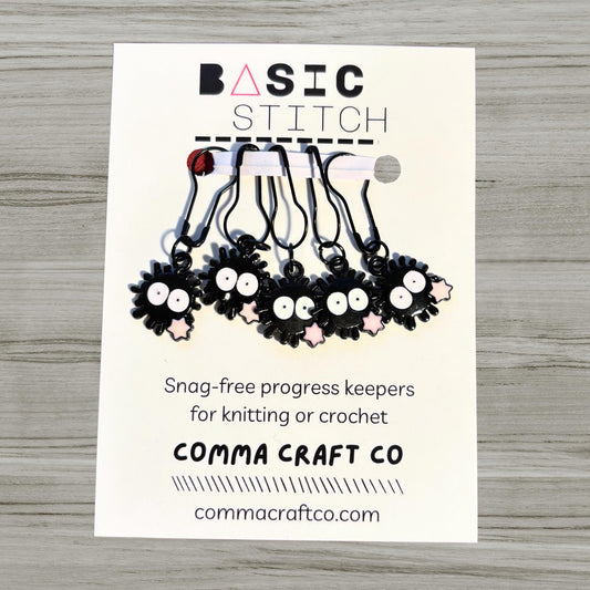 Comma Craft Co-Soot Sprite With Stars Stitch Marker Set-knitting notion-gather here online