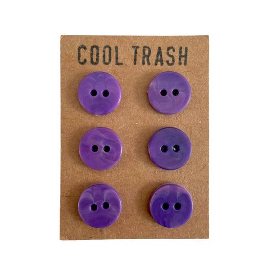 Cool Trash-12mm Recycled Plastic Button Set - Purple-button-gather here online