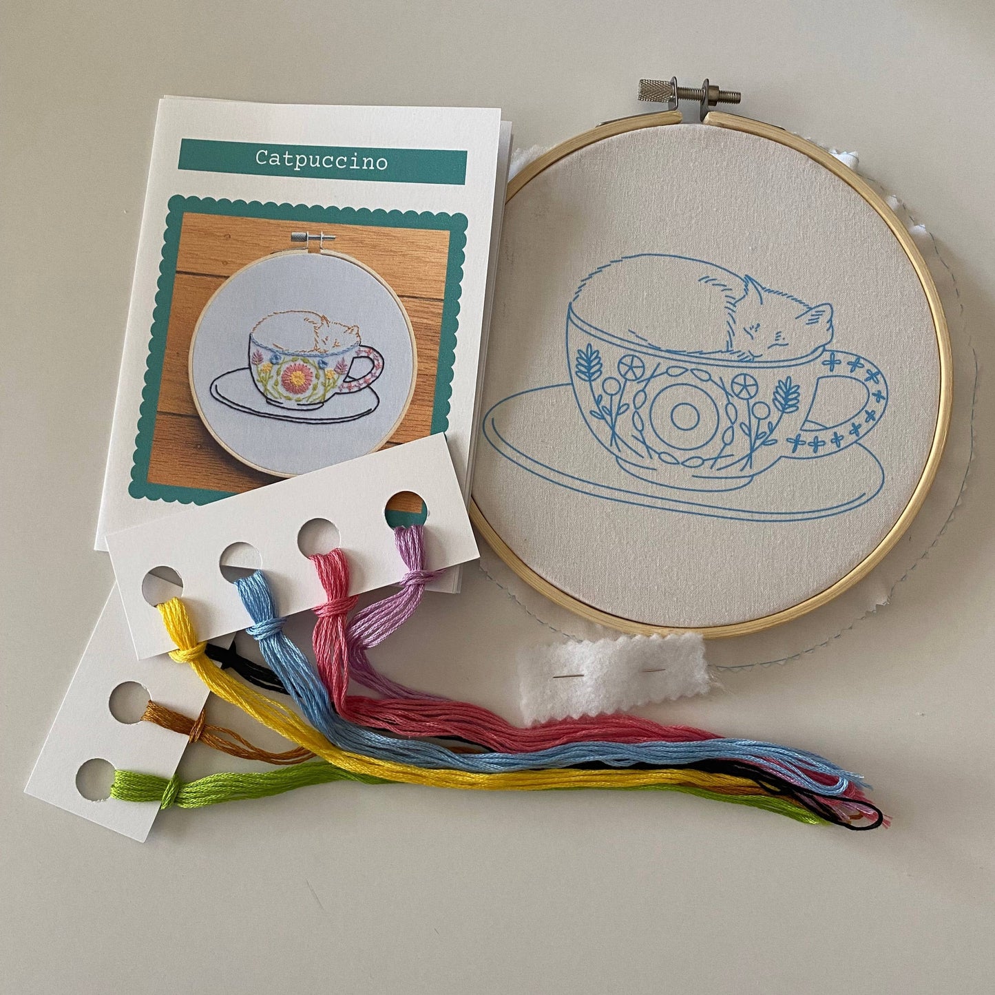 Stitches By Tiff-Catpuccino Embroidery Kit-embroidery kit-gather here online