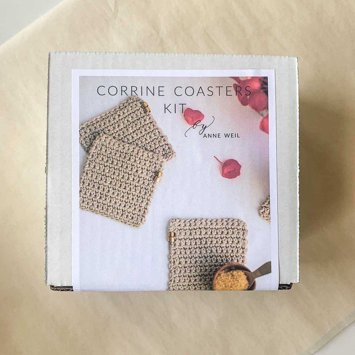 Flax & Twine-Corrine Coasters Kit-knitting / crochet kit-gather here online