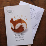Sometimes Sewing-Sleepy Fox Pincushion Pattern-sewing pattern-gather here online