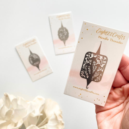 Eight22Crafts-Metal Needle Threader - Mushrooms-embroidery notion-gather here online