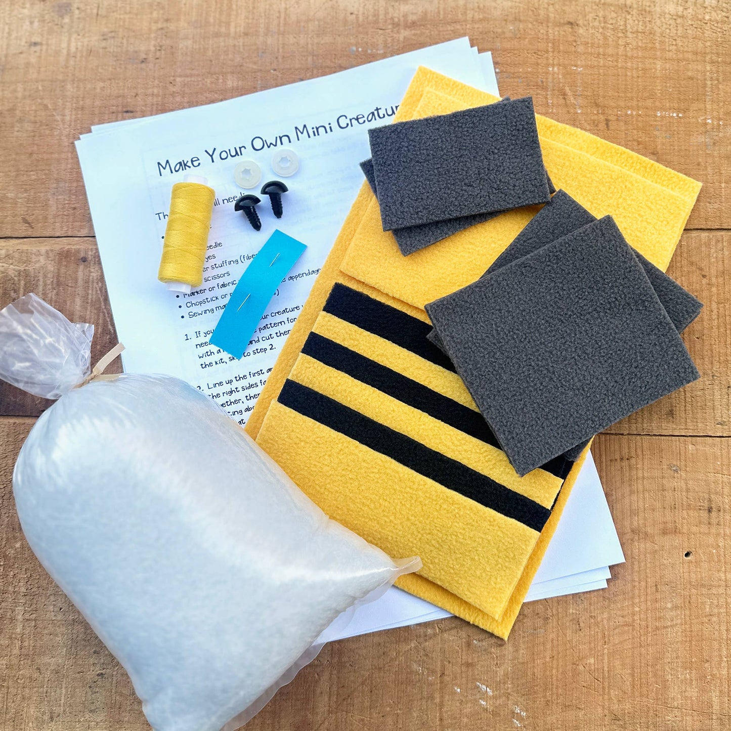 Mr. Sogs-Mini Creature Kit - Yellow & Black-sewing kit-gather here online