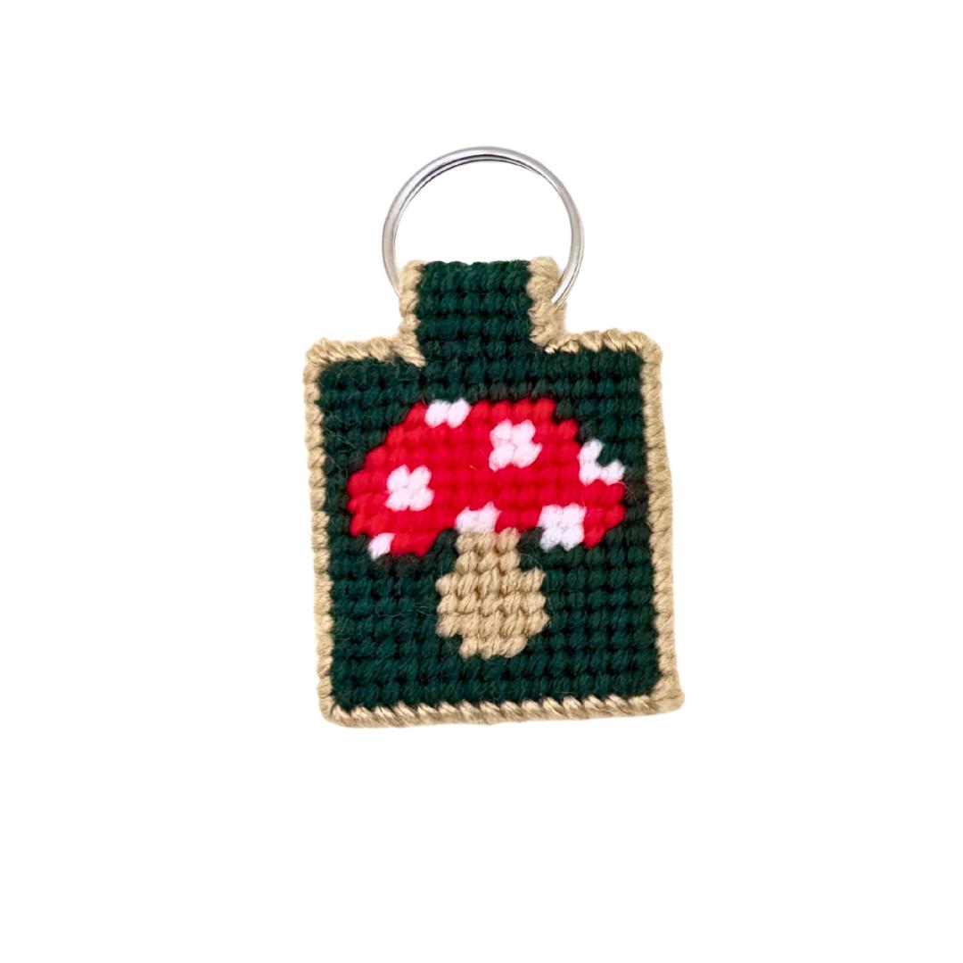 Just Stitching Away-Needlepoint Keychain Kit - Mushroom-xstitch kit-gather here online