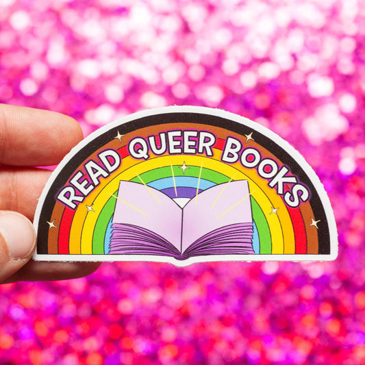 Crafty Queer Studio-Read Queer Books Sticker-sticker-gather here online