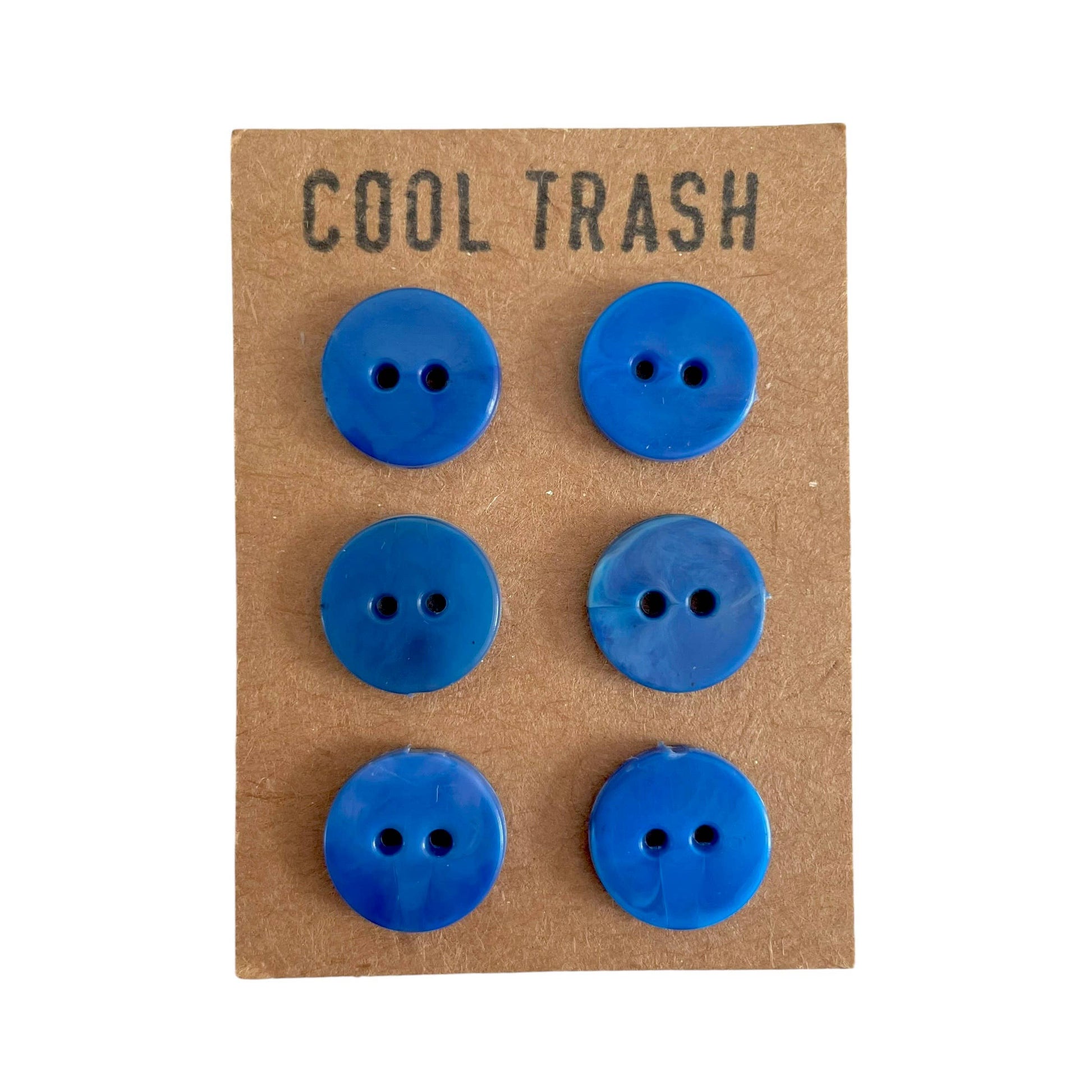 Cool Trash-12mm Recycled Plastic Button Set - Blue-button-gather here online
