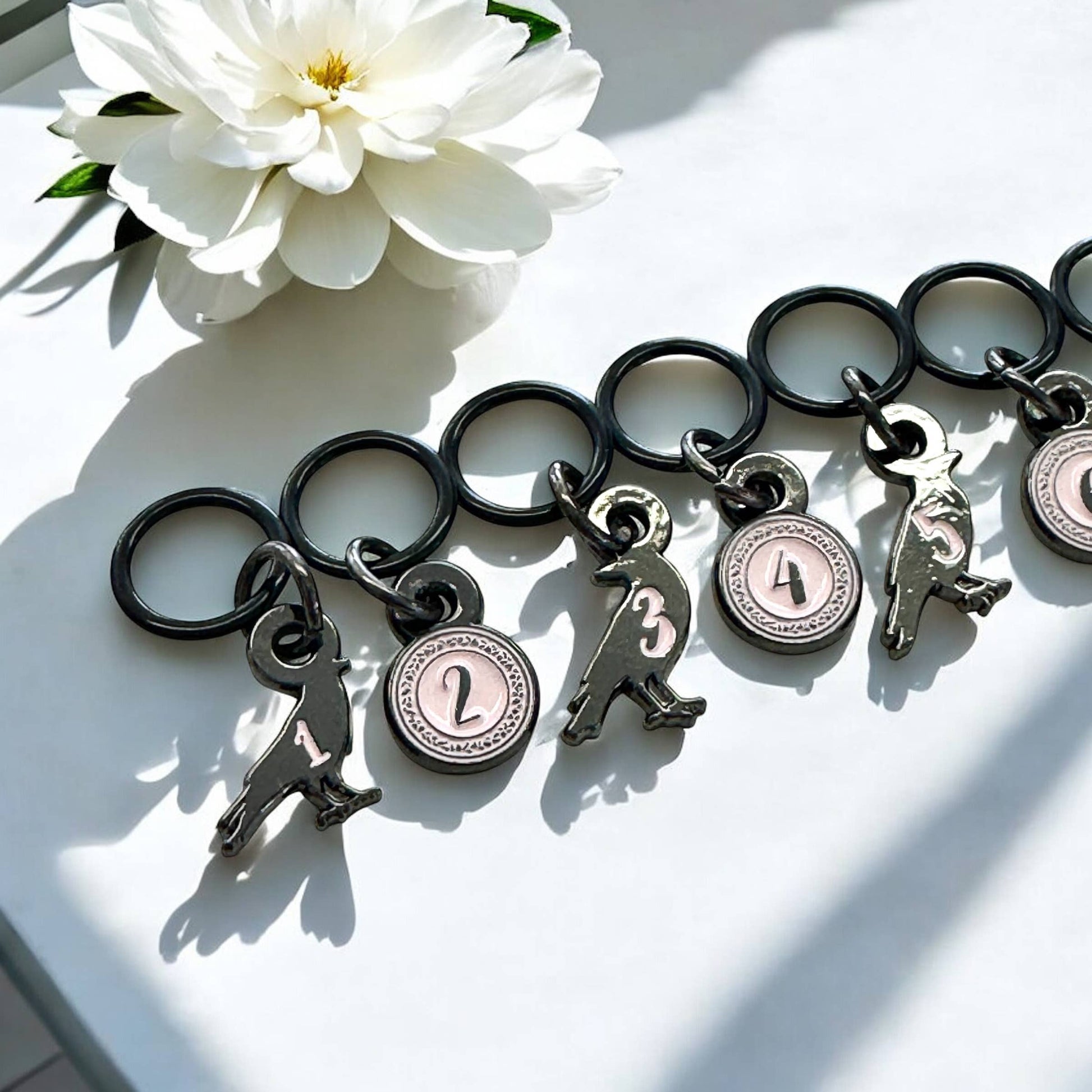 Firefly Notes-Counting (Yarn) Crows Stitch Marker Set-knitting notion-gather here online