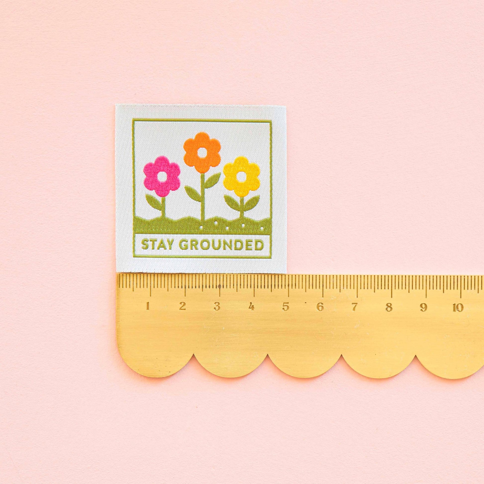 Sarah Hearts-Stay Grounded Large Sew-In Labels-sewing notion-gather here online