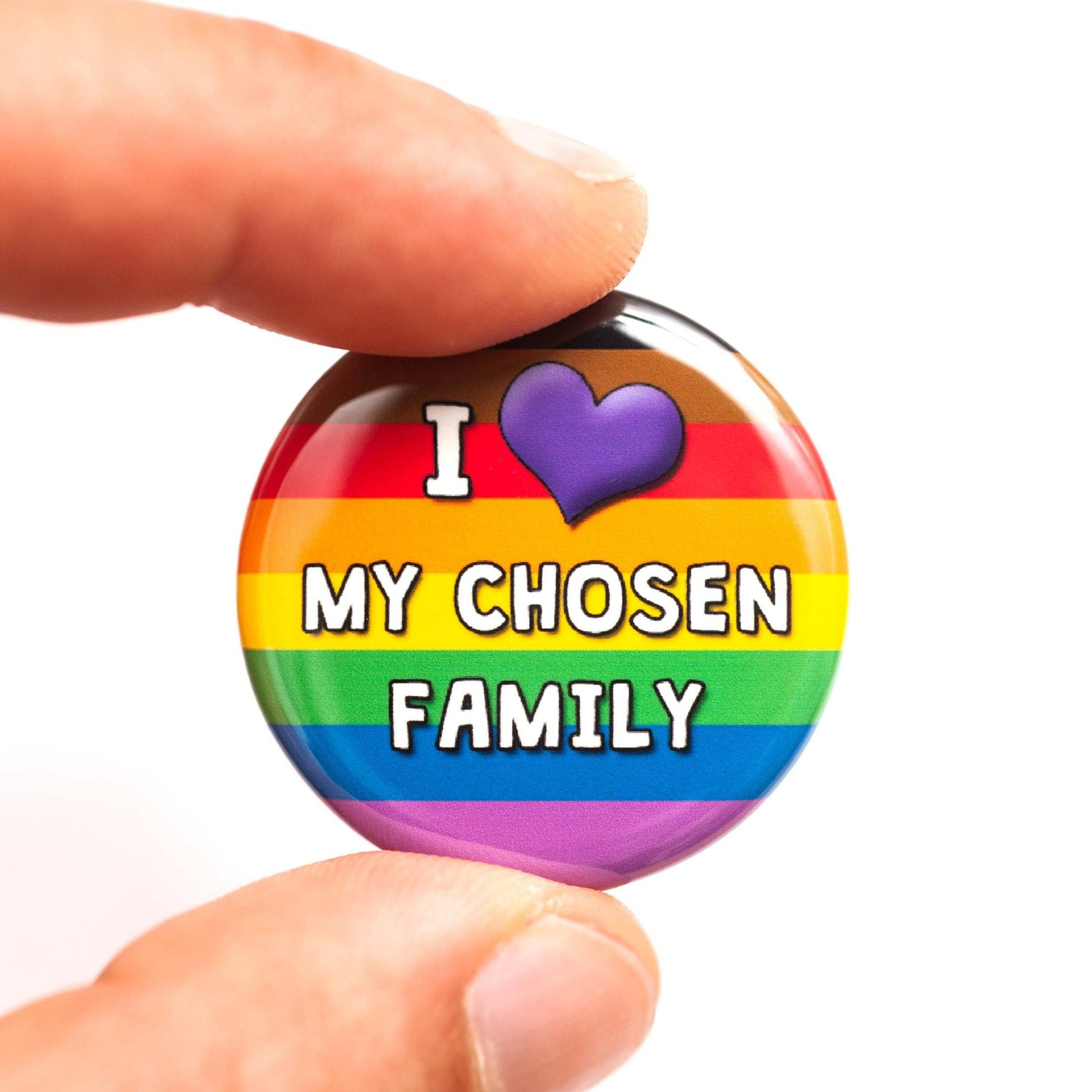 Crafty Queer Studio-I Love My Chosen Family Pinback Button-accessory-gather here online