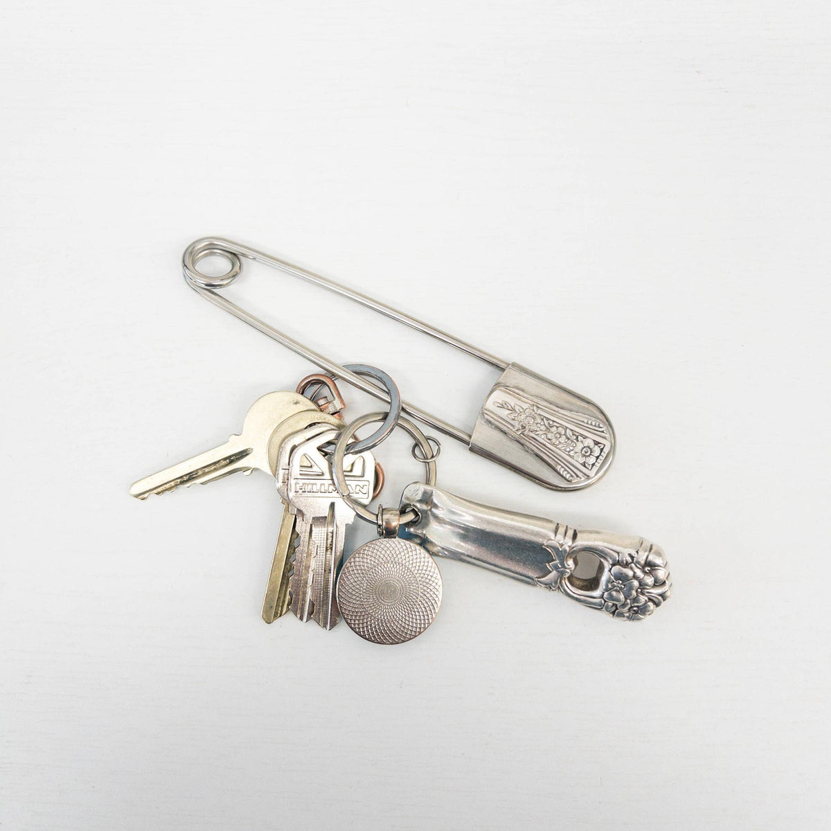 Girl Ran Away With the Spoon-Giant Safety Pin Keychain-patches + pins-gather here online