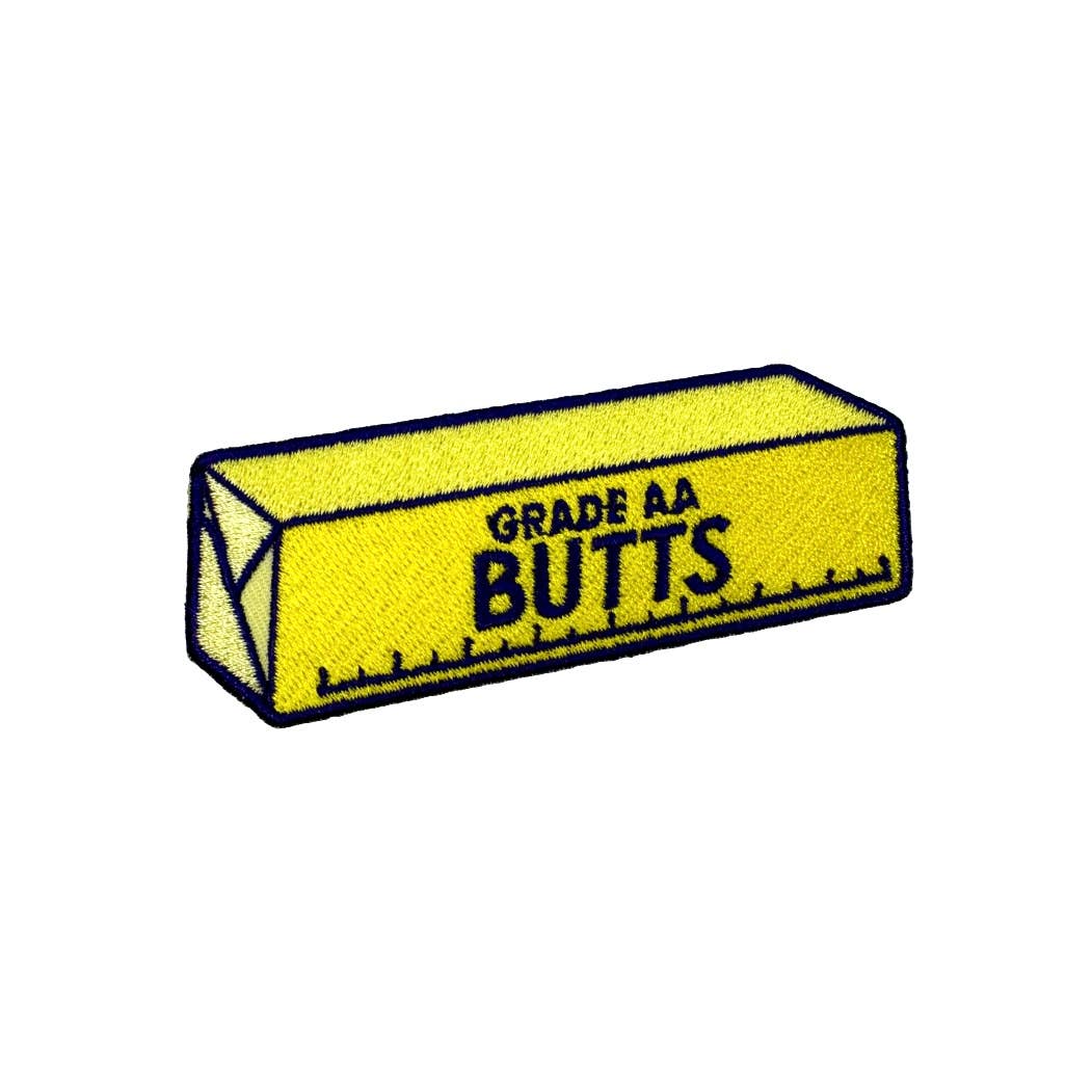 Sparkletown Studios-Butts Butter Iron-On Patch-patches + pins-gather here online